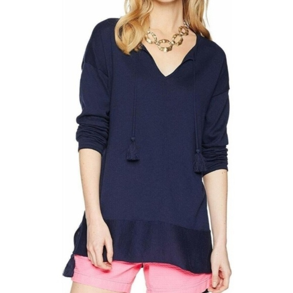 Lilly Pulitzer Colene Navy Blue Top Size XXS